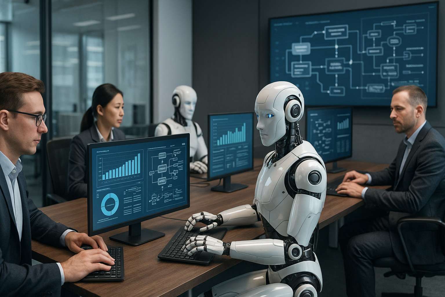 Ein Bild, das veranschaulicht Automatisierung und Robotic Process Automation: Effizienz und Kosteneinsparungen nachhaltig sichern