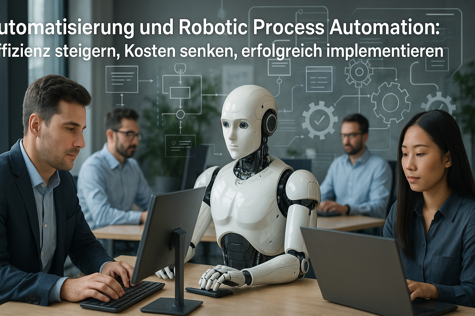 Ein Bild, das veranschaulicht Automatisierung und Robotic Process Automation: Effizienz steigern, Kosten senken, erfolgreich implementieren